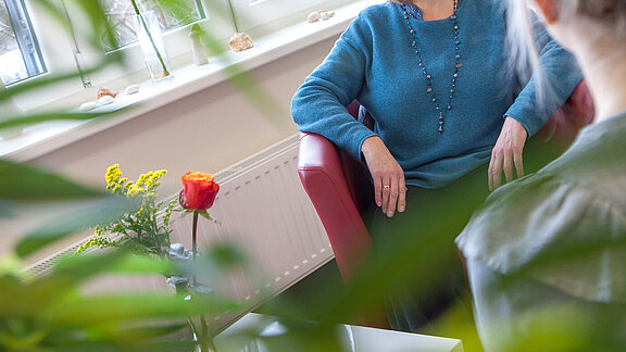 Gesprächssituation in einer Psychotherapiesitzung