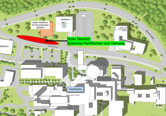 Lageplan Parkflächensperrung