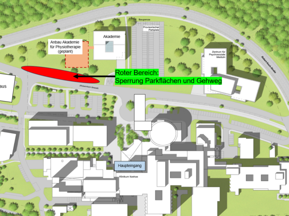 Lageplan Parkflächensperrung